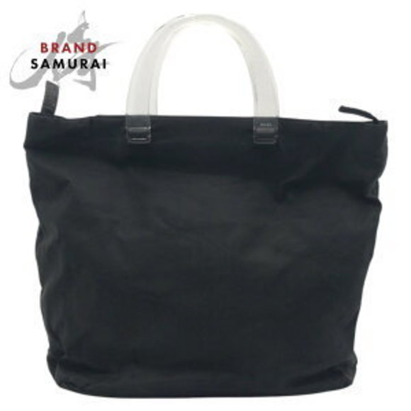 Prada handbag tote nylon black bag Tessuto triangle - Picture 1 of 8